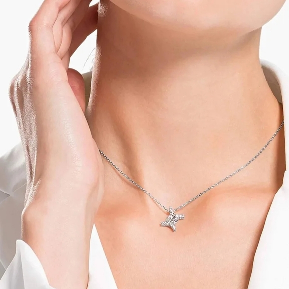 Swarovski Crystal Zodiac Gemini Silver Necklace - Picture 3 of 8